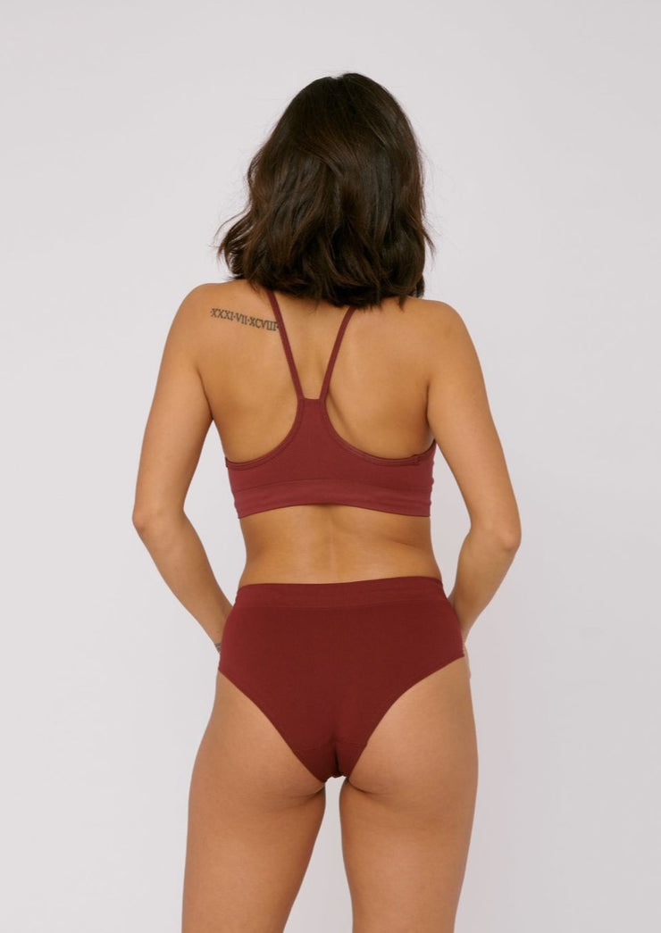 SilverTech™ Active Hipster Briefs, Burgundy by Organic Basics - Eco Friendly