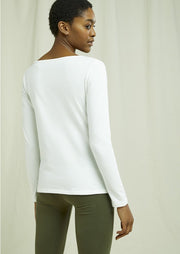 Fallon Long Sleeve Top, White by People Tree - Eco Friendly