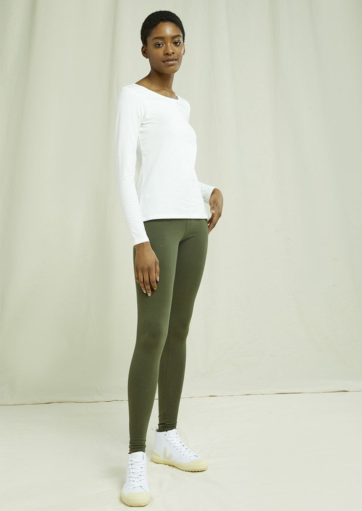 Fallon Long Sleeve Top, White by People Tree - Sustainable