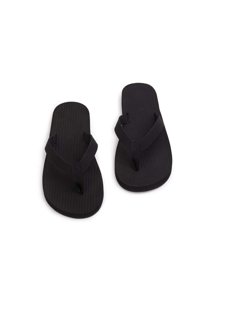 Mens Sandals Flip Flops ESSNTLS, Black / Black by Indosole - Ethical