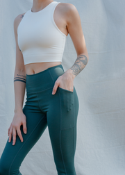 High-Rise Compressive Pocket Leggings, Moss by Girlfriend Collective - Carbon Neutral