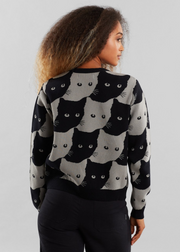 Sweater Arendal Cats, Grey by Dedicated - Eco Conscious 