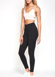 High Waisted Seam Legging, Black by Groceries Apparel - Ethical