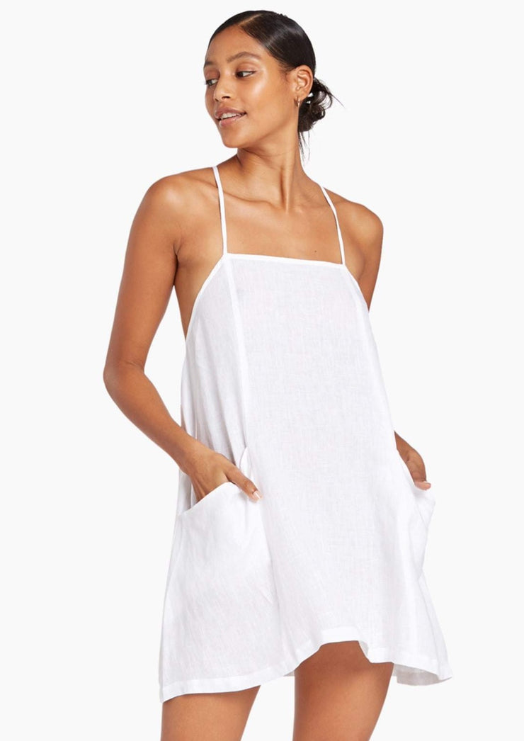 Nola Mini Dress, White by Vitamin A - Sustainable