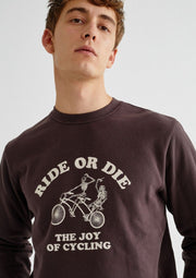 Joy of Cycling Sweatshirt, Brown by Thinking Mu - Vegan
