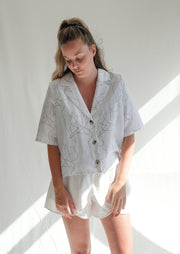 Fiorenza Cropped Blouse, White by Oh Seven Days - Sustainable
