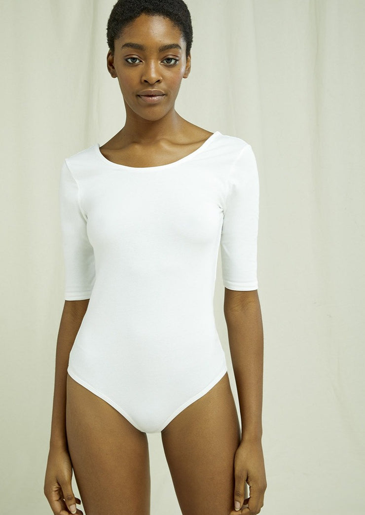 Nicole Bodysuit, White by People Tree - Sustainable