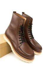 High Rig Boots, Brown by Will's Vegan Shoes - Eco Friendly