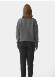 Knitted Rice Cubes Pullover, Grey by Mila Vert - Eco Conscious 