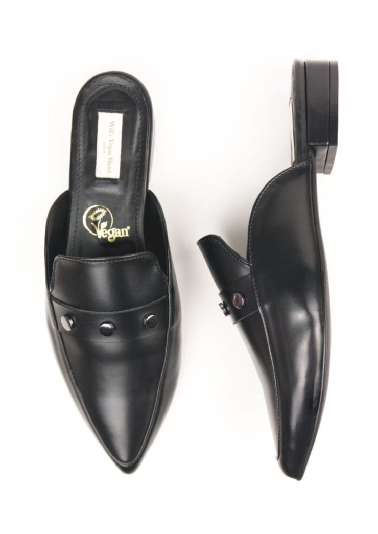 Open Heel Slippers, Black by Will&