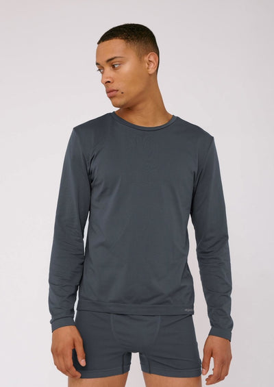 Mens SilverTech™ Active Long-Sleeve, Sea Blue by Organic Basics - Sustainable